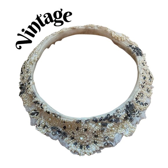Vintage Hand-beaded Headpiece - Picture 1 of 5